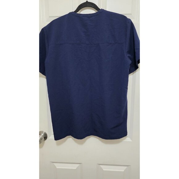 Figs Navy Blue Men's Scrub Top Aya Healthcare Logo Short Sleeve Size M Lightweig - Picture 3 of 8